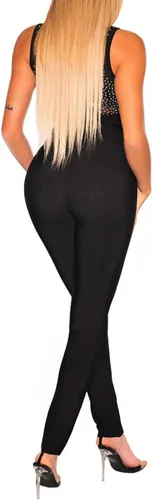 Vista 3 de SEBOWEL- Enterizoleotardo de mangas largas confeccionado en tela de malla transparente, para mujeres