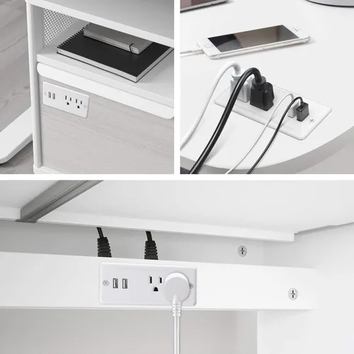 Vista 5 de Regleta de alimentación empotrada con USB, cable de extensión ultrafino con enchufe plano, estación de carga de escritorio de muebles para mesa