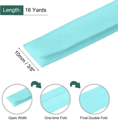 Vista 468 de MECCANIXITY Cinta al bies de doble pliegue de 1/2 pulgada de poliéster continuo a granel para costura, costura, dobladillo, encuadernación y Beige
