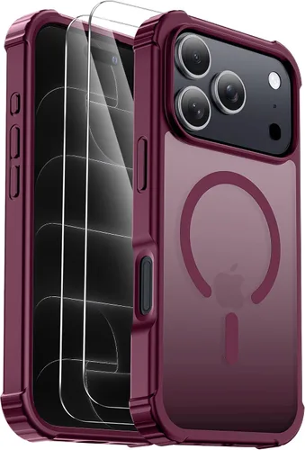Vista 29 de [Usado] Funda para iPhone Air [compatible con MagSafe] [2 protectores de pantalla] [prueba de caídas de grado militar] Funda magnética resistente