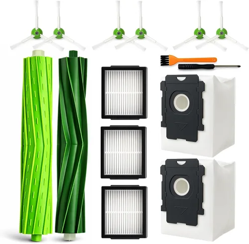 Vista 8 de Paquete de 4 cepillos de goma de repuesto para iRobot Roomba e, i y j Series, compatibles con e5 e6 e7, i1 i2 i3 i4 i6 i7 i8, j6 j7 j8 Plus, Combo