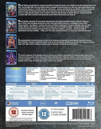 Vista 4 de Avengers 1-4 Complete Boxset Blu-ray 2019 Region Free
