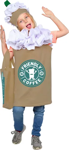 Vista 4 de Dress Up America Coffee Costume for Kids - Cute CappuccinoFrappuccinoLatte Dress-Up for Boys and Girls