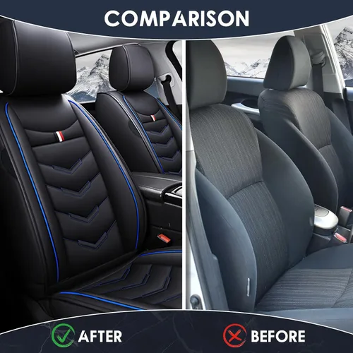 Vista 6 de Funda de asiento de auto de 2 asientos para Dodge Challenger 2000-2023, funda de cojín duradera, resistente al desgaste, impermeable, transpirable
