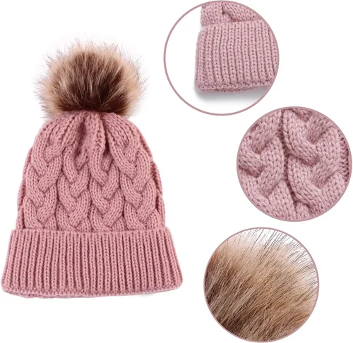 Vista 2 de DANMY Gorro para bebé, recién nacido, para invierno, cálido, para niños y niñas, gorro cálido de invierno