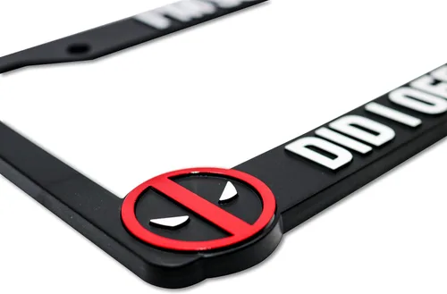 Vista 3 de ¿Did I Offend You? - Marco de matrícula elevado 3D para Deadpool 1 paquete de cubierta de matrícula Soporte universal de matrícula de automóvil