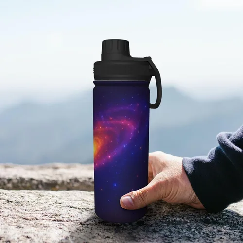 Vista 8 de Bright Star Printed Insulated Water Bottle, 18oz Stainless Steel Funny Travel Mug, Leakproof Hot & Cold for Sports, Gym, Hiking