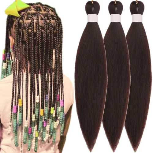 Vista 164 de Cabello trenzado para niños preestirado de 16 pulgadas, color negro para niños, trenzas sin nudos