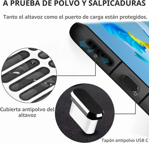 Vista 4 de Enchufe antipolvo USB C, paquete de 4 cubiertas antipolvo USB C tipo C antipolvo, puerto de carga, tapa protectora con cubierta antipolvo