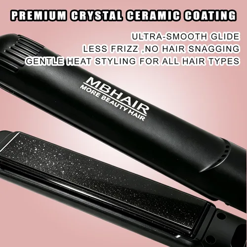 Vista 2 de MBHAIR Flat Iron Hair Straightener Curler 2 in 1,Ceramic 1″ Instant Heat up
