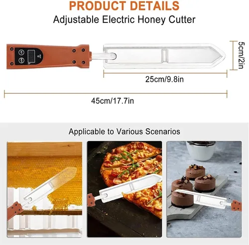 Vista 6 de Electric Honey Cutter - Stainless Steel Decapping Knife with 50-180℃ Temperature Control for Beekeeping, Wax Extractor Tool for Efficient Honey