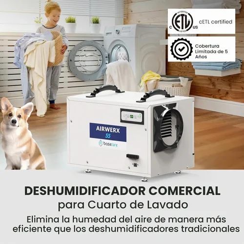 Vista 5 de BaseAire 113 Pints Crawlspace - Deshumidificador con manguera de drenaje