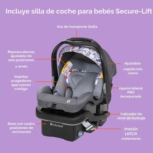 Vista 9 de Sistema de viaje Baby Trend EZ Ride SE con asiento de seguridad para bebé, Bluebell