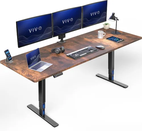 Vista 15 de VIVO - Escritorio eléctrico de pie de 71 x 30 pulgadas con marco de bambú real, ajuste de pantalla táctil, soporte de marco de 176 lb, serie 2E