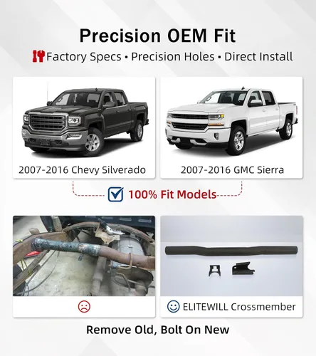 Vista 5 de ELITEWILL Soporte de marco trasero para neumático de repuesto para Chevy Silverado 2007-2016 y GMC Sierra 1500 2500 3500