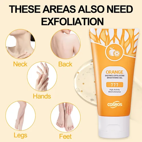 Vista 6 de Gel exfoliante FAIRYTALESPACE de naranja para rostro y cuerpo, gel de peeling de naranja, limpieza profunda de los poros, quita puntos negros
