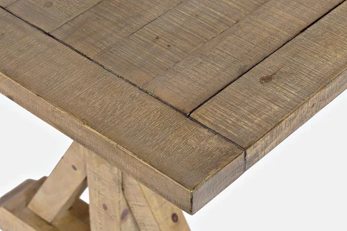 Vista 4 de Jofran Carlyle Crossing - Mesa de comedor rústica de madera maciza de 78 pulgadas