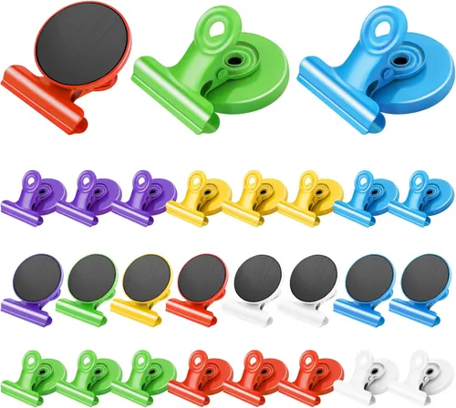 Vista 31 de Grtard Paquete de 6 clips magnéticos resistentes, clips magnéticos para refrigerador, imanes de refrigerador, clip magnético fuerte, imanes sin Negro