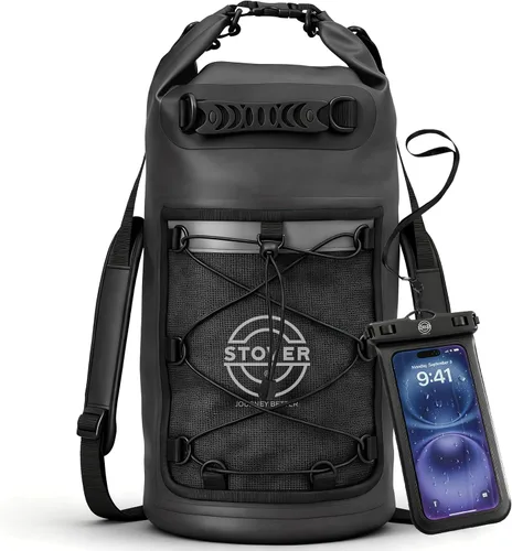 Vista 18 de STOVER 5/10/25/30/40/55L Waterproof Dry Bag- Roll-Top Backpack w/Phone Case- Kayaking, Hiking, Camping, Boating- Men/Women
