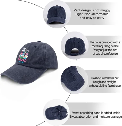 Vista 6 de Egg Hunt Squad Sun hat USA Cowboy hat Navy Blue Fishing hat Gifts for Him Cool Cap