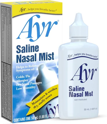 Vista 2 de Ayr Spray nasal salino de 1.7 fl oz – Crema hidratante nasal no medicada para pasajes nasales secos para alivio del resfriado y alergias
