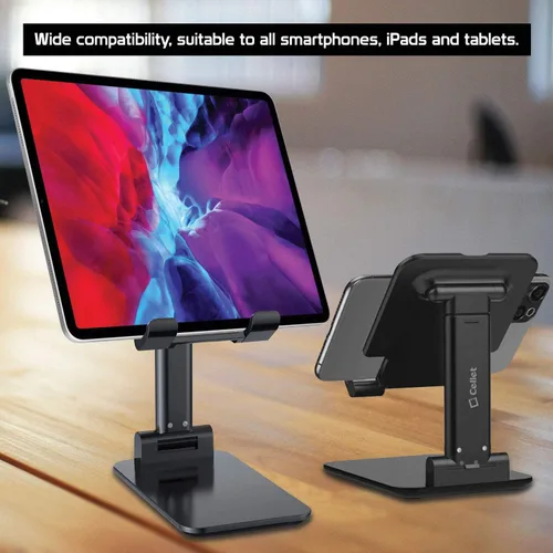 Vista 2 de Soporte ajustable para teléfono y tableta, soporte para mesa de escritorio, soporte plegable compatible con iPhone, iPad Pro Air Mini Android