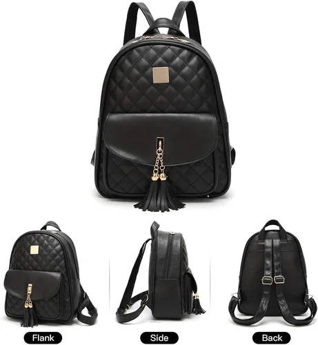 Vista 2 de I IHAYNER - Morral informal de cuero acolchado con diseño simple para mujer
