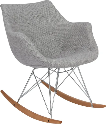 Vista 8 de LeisureMod Willow Velvet - Mecedora pequeña de terciopelo - marrón cedro, base Eiffel - Mecedora compacta para guardería, sala de estar o dormitorio