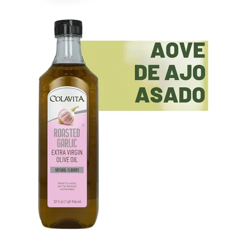 Vista 8 de Aceite de Oliva con ajo tostado extra virgen Colavita, 32 onzas