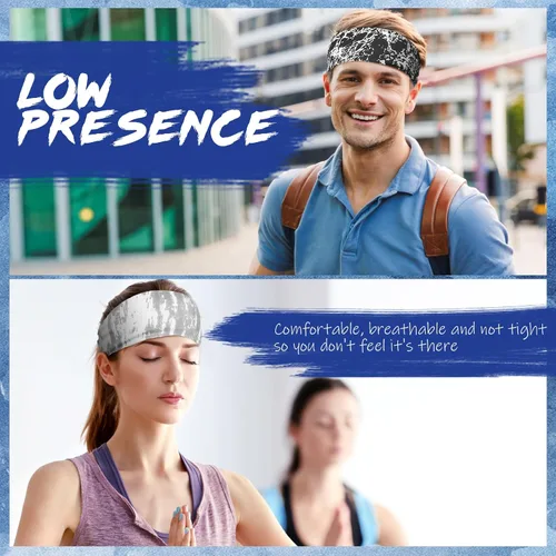 Vista 5 de 18 Pcs Sports Sweatbands for Men Women Camo Headbands Workout Non Slip Headbands Breathable Head Band Fitness Stretchy Unisex Hairband for Yoga