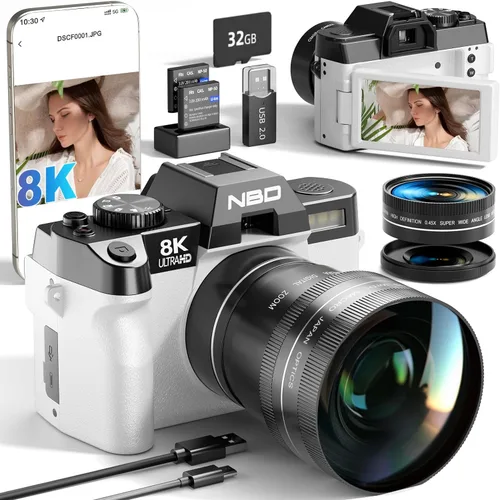 Vista 11 de NBD 8K Digital Cameras for Photography with Dual-Lens 16X Zoom Black