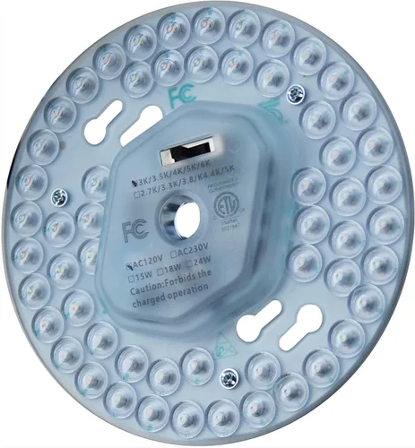Vista 9 de Ventilador de techo LED regulable de 18 W, luz de montaje empotrado, kit de reacondicionamiento del motor, bombilla fluorescente circular de panel