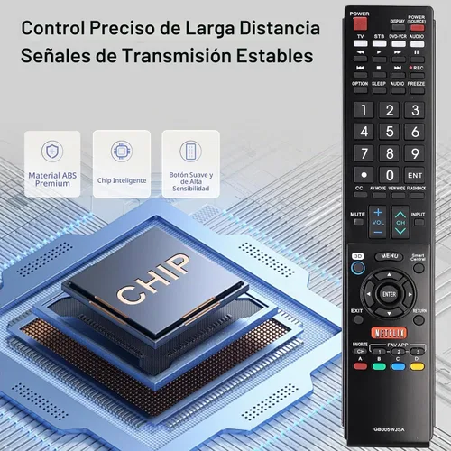 Vista 2 de GB005WJSA - Control remoto universal de repuesto para todos los Smart TV Aquos de marca Sharp