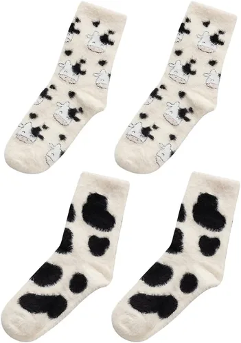 Vista 8 de 2 pares de calcetines de vaca zapatos de estampado de vacas calcetines calientes de vaca calcetines de estampado de vaca calcetines de mujer