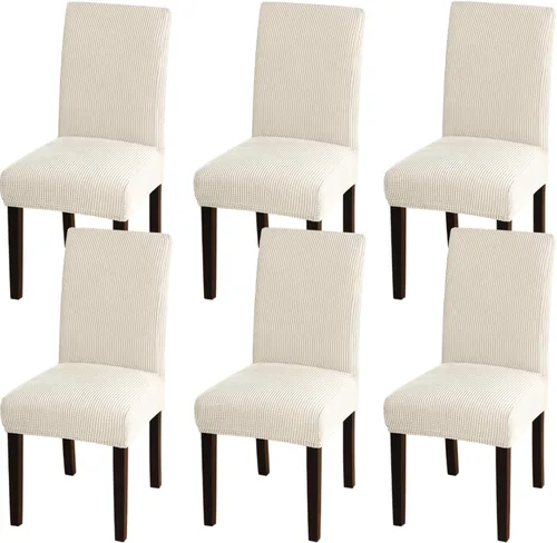 Vista 9 de Turquoize - Juego de 2 fundas elásticas para sillas de comedor, fundas lavables removibles para sillas de comedor, fundas de asiento para sillas