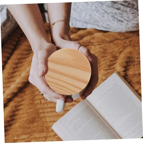Vista 6 de Yardwe Tarro hermético de madera con tapa de madera, tapas de conservas, tapas para latas de cerveza, tapa de sellado de madera, tapas de vidrio