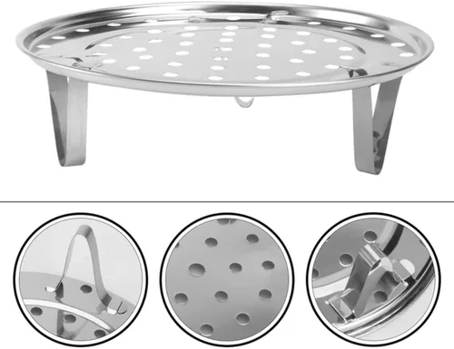 Vista 6 de Stainless Steel Three Leg Steaming Rack 2 Pack for Pressure Cookers
