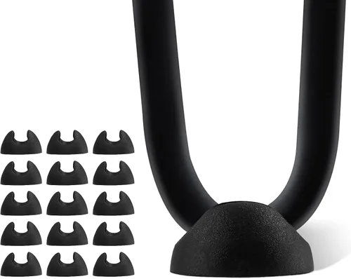 Vista 9 de Waziaqoc 4 pies protectores redondos de goma negra para patas de horquilla, antideslizantes, aptos para patas de horquilla de 3/8 pies y 1/2 pies