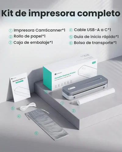 Vista 9 de P1 Pro Impresora Térmica Sin Tinta, Impresora Bluetooth Portátil Tamaño Carta EE. UU. con 1 Rollo de Papel, para iPhone, Android, Computadora, Uso