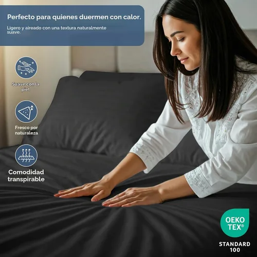 Vista 7 de Royale Linens Sábana bajera con funda de almohada, sábana bajera individual con 1 funda de almohada, 300 hilos, 100% algodón orgánico, se adapta a