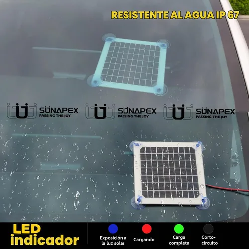 Vista 7 de SUNAPEX Cargador de batería solar de 5 vatios para coche, 12 voltios, impermeable, alimentado por energía solar, cargador y mantenedor, cargador