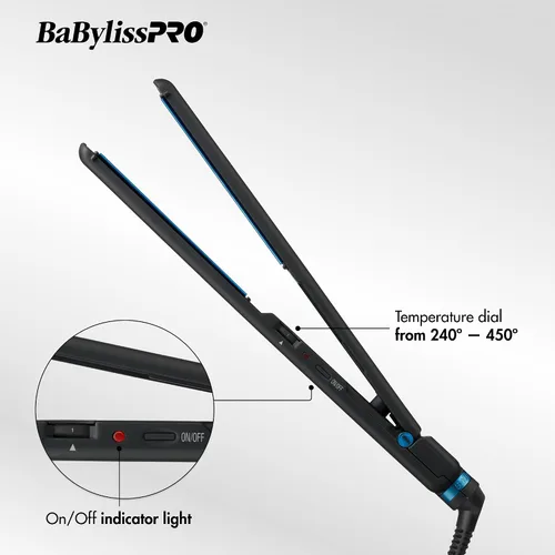 Vista 3 de BabylissPRO Nano Titanium Ultra-Thin Hair Straightener, Professional Flat Iron, 5-Inch Extended Plates for Faster Straightening, for All Hair Types