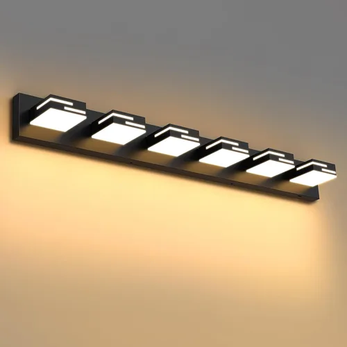Vista 15 de Lámparas LED modernas para tocador de baño, 2 luces regulables de 15 pulgadas, color negro mate, para accesorios de iluminación de baño sobre