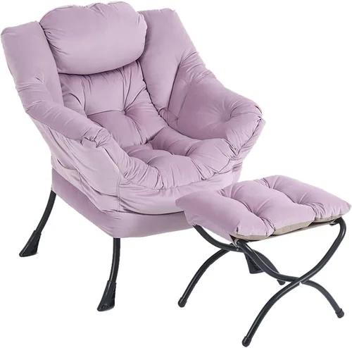 Vista 10 de LITA Lazy Chair, cómoda silla de lectura con acento Rosa bebé
