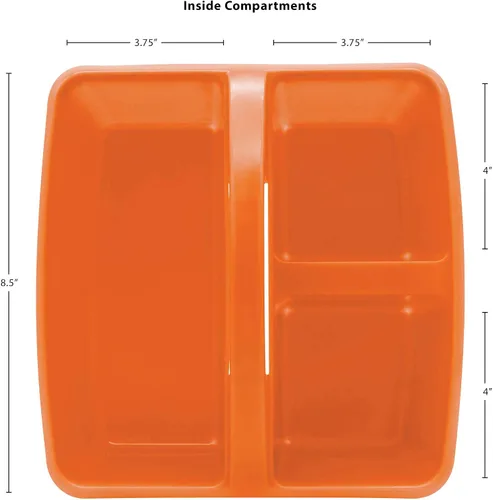 Vista 4 de Teacher Created Resources Organizador de almacenamiento de plástico portátil naranja, paquete de 6 para aulas, habitación de niños y organización