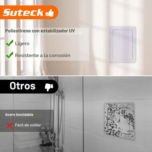 Vista 3 de Suteck Panel de acceso de plástico para techo de paneles de yeso 4 x 6 pulgadas Puertas de acceso reforzadas para fontanería en la pared extraíbles