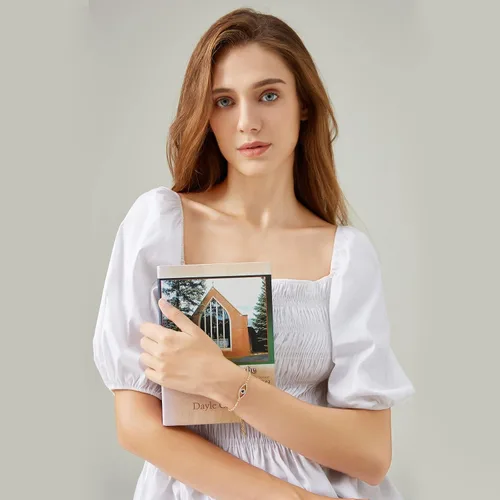Vista 16 de Evil Eye Bracelets Hamsa Bracelet - 18K Gold Plated Adjustable Eye of Protection Bracelet Silver Evil Eye Amulet ojo Bracelet Gold Evil Eye Jewelry