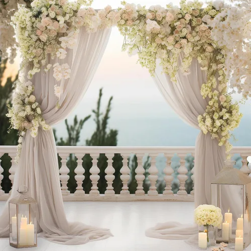 Vista 24 de PARTISKY Cortinas de telón de fondo de gasa negra de 10 x 7 pies, cortinas de fotos de tela transparente sin arrugas para boda, ceremonia, arco