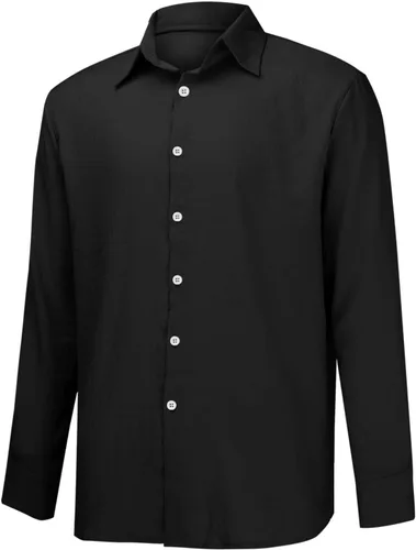 Vista 3 de Camisa de manga larga con botones para hombre, de verano, casual, de algodón, sin tapar, para playa, hippie, transpirable, de secado rápido
