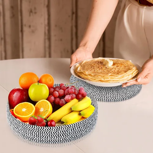 Vista 5 de Salvamanteles de 9 pulgadas para platos calientes, salvamanteles (juego de 4) para ollas y sartenes calientes + 1 paquete de cesta de almacenamiento